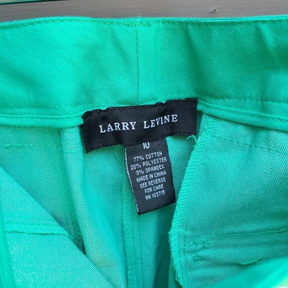 Larry Levine Green Cotton Blend Pants size 10 NWOT! - Picture 2 of 7